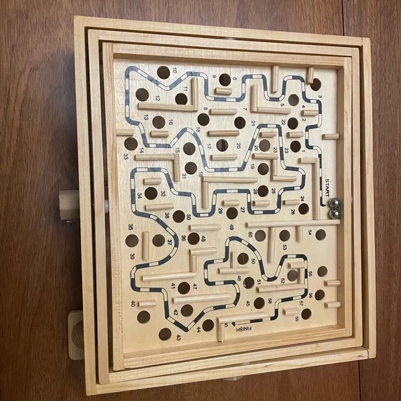 Solid Wood Labyrinth Game - Brown - Picture 5 of 7